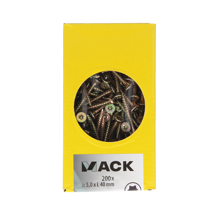 Mack 1020151 - spaanplaatschroef vz kp-zelfb.gvz 200st 5,0 x 40 mm | 3 stuks