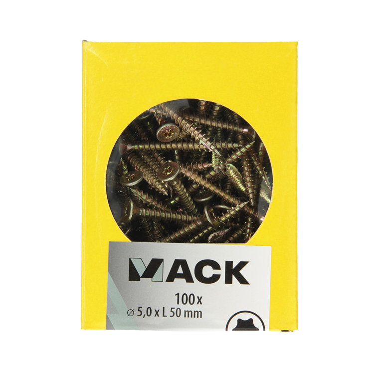 Mack 1020152 - spaanplaatschroef vz kp-zelfb.gvz 100st 5,0 x 50 mm | 5 stuks