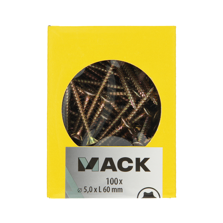 Mack 1020153 - spaanplaatschroef vz kp-zelfb.gvz 100st 5,0 x 60 mm | 5 stuks