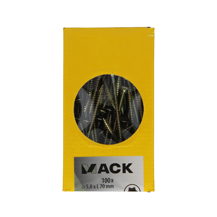 Mack 1020154 - spaanplaatschroef vz kp-zelfb.gvz 100st 5,0 x 70 mm | 3 stuks
