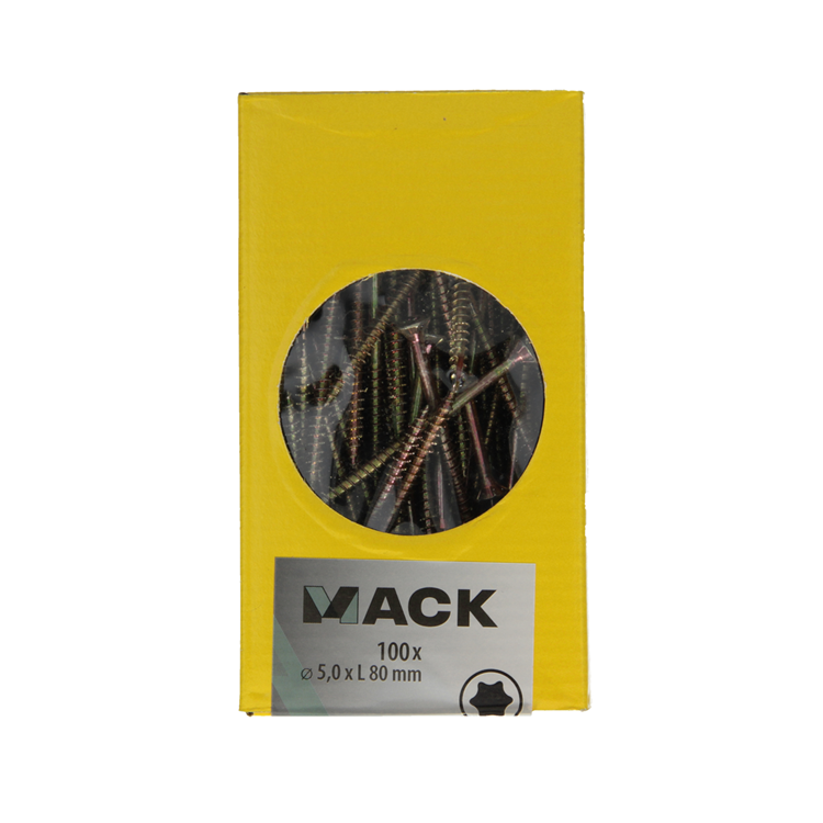 Mack 1020155 - spaanplaatschroef vz kp-zelfb.gvz 100st 5,0 x 80 mm | 3 stuks