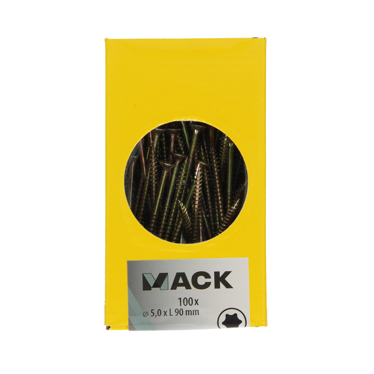 Mack 1020156 - spaanplaatschroef vz kp-zelfb.gvz 100st 5,0 x 90 mm | 2 stuks