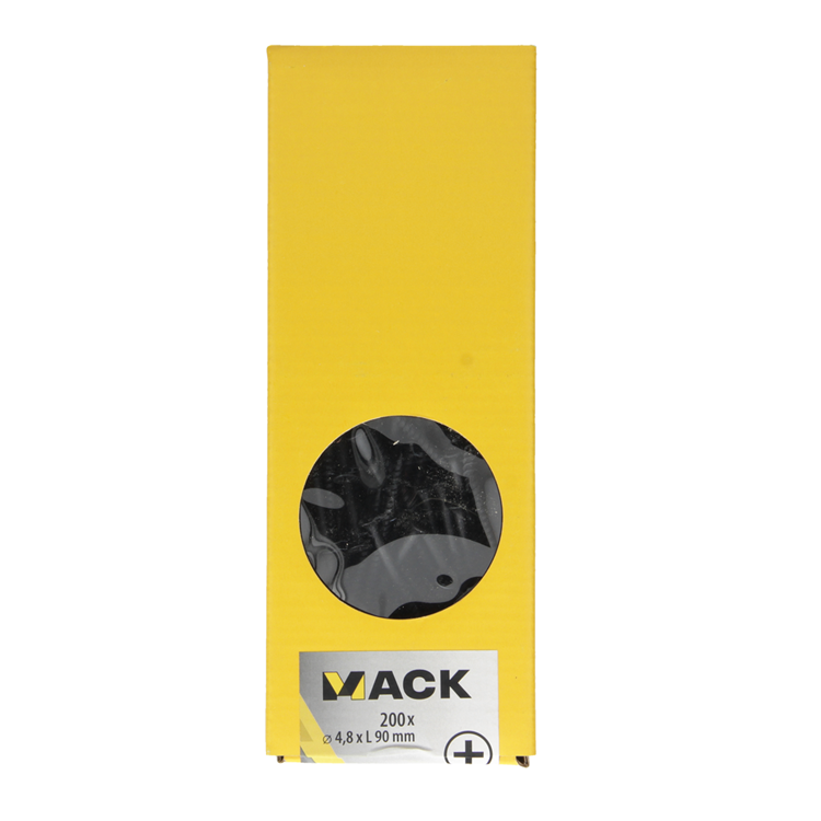 Mack 1020168 - gipsplaatschroef zwart gefosfat. 200 st 4,8 x 90 mm | 1 stuks
