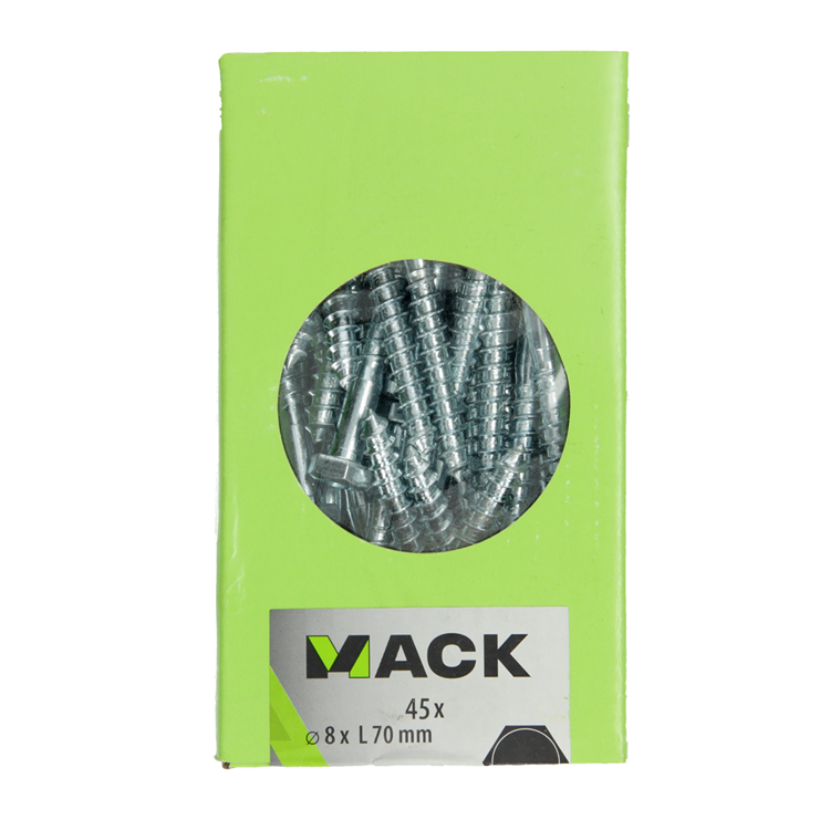 Mack 1020177 - houtdraadbout verzinkt 45 st 8 x 70 mm | 3 stuks
