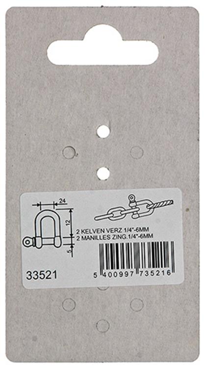 Mack 1008491 - 2 kelven recht 6mm verzinkt | 10 stuks