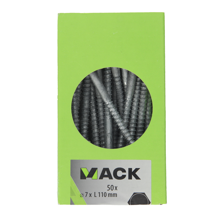 Mack 1020186 - houtdraadbout vuurverzinkt 50 st 7 x 110 mm | 2 stuks