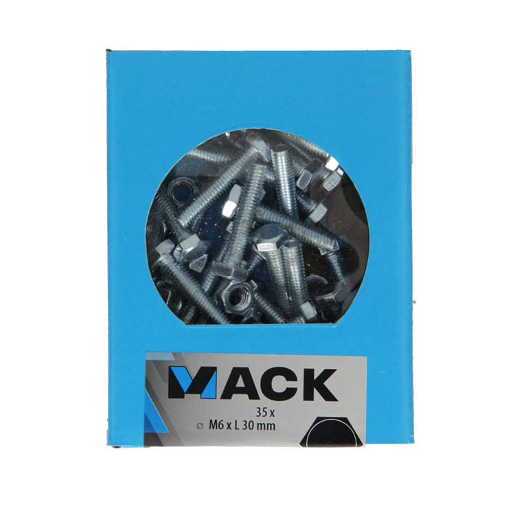 Mack 1020215 - tapbout + moer verzinkt 35 st m6 x 30 mm | 5 stuks