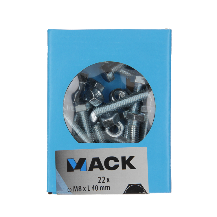 Mack 1020221 - tapbout + moer verzinkt 22 st m8 x 40 mm | 5 stuks
