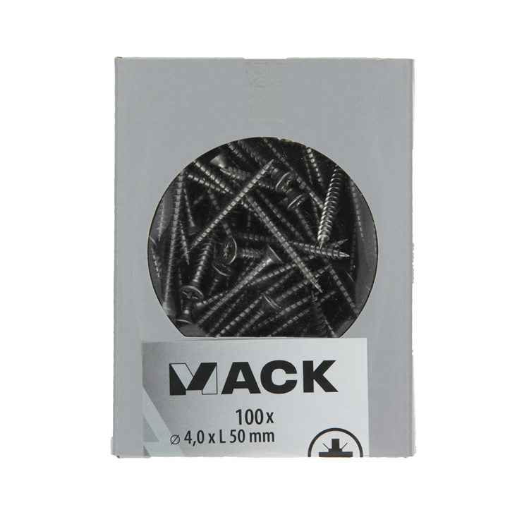 Mack 1020237 - spaanplaatschroef vz kop inox a2 100 st 4,0 x 50 mm | 2 stuks
