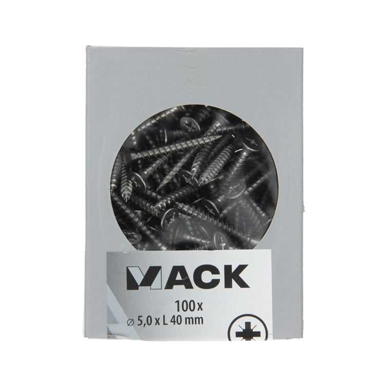 Mack 1020244 - spaanplaatschroef vz kop inox a2 100 st 5,0 x 40 mm | 2 stuks
