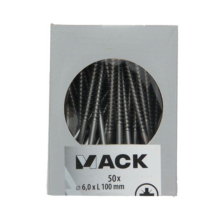 Mack 1020252 - spaanplaatschroef vz kop inox a2 50 st 6,0 x 100 mm | 2 stuks