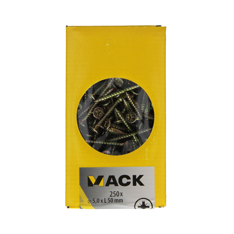 Mack 1020268 - spaanplaatschroef vz kop gvz 250 st 5,0 x 50 mm | 1 stuks