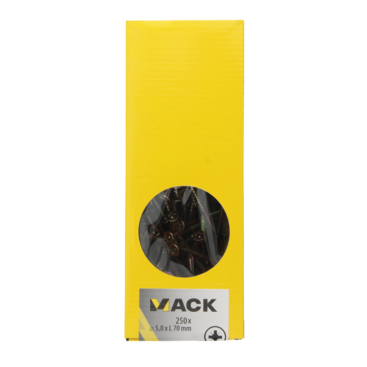 Mack 1020270 - spaanplaatschroef vz kop gvz 250 st 5,0 x 70 mm | 2 stuks