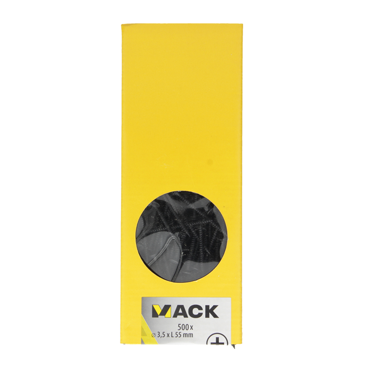 Mack 1020277 - gipsplaatschroef zwart gefosfat. 500 st 3,5 x 55 mm | 1 stuks