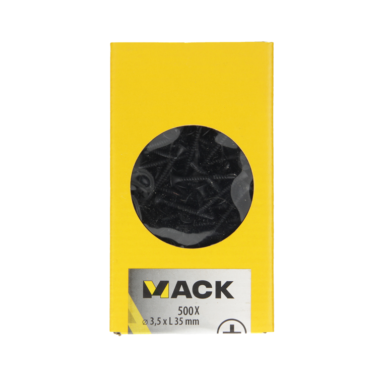 Mack 1020279 - gipsplaatschrf tekspunt zwart gefosfat. 500 st 3,5 x 35 mm | 2 stuks