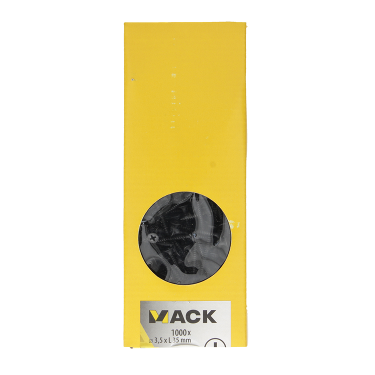 Mack 1020283 - gipsplaatschroef zwart gefosfat. 1000 st 3,5 x 35mm | 1 stuks