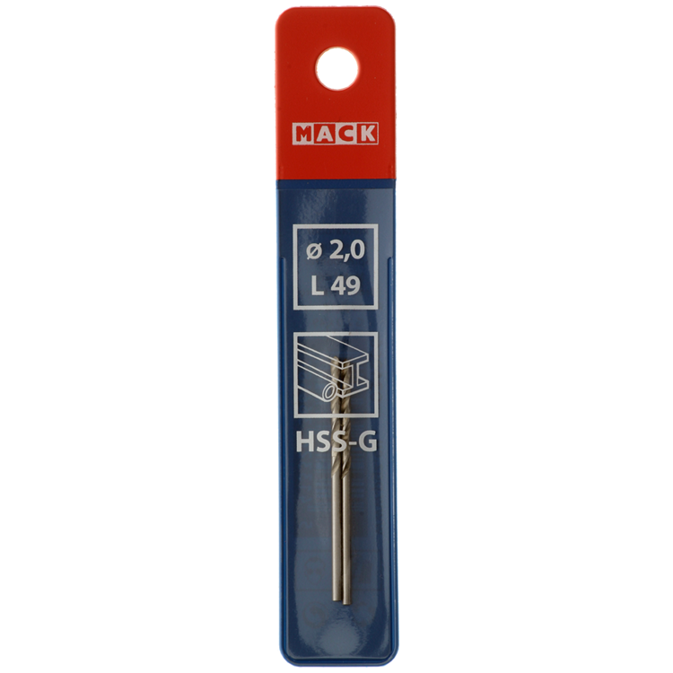 Mack 1018398 - metaalboor hss g din 338 ø 2,0 x 49 mm 2st | 5 stuks