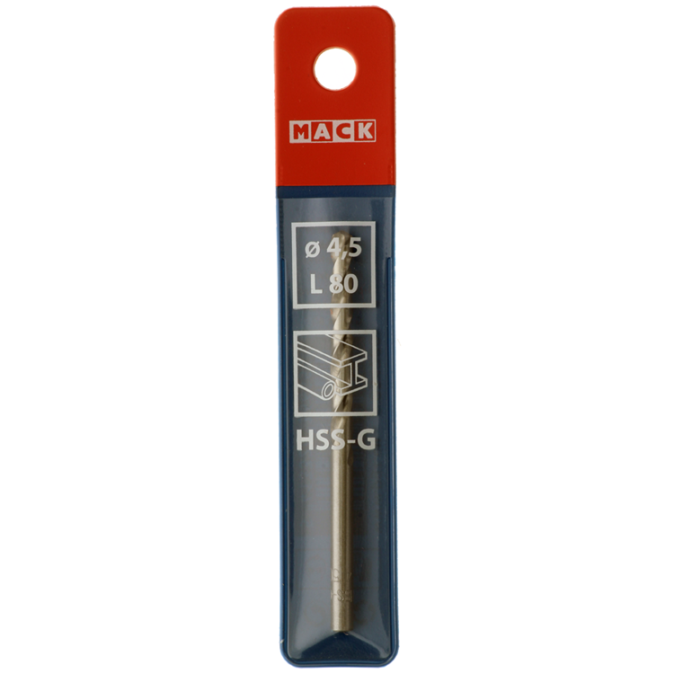 Mack 1018405 - metaalboor hss g din 338 ø 4,5 x 80 mm | 5 stuks