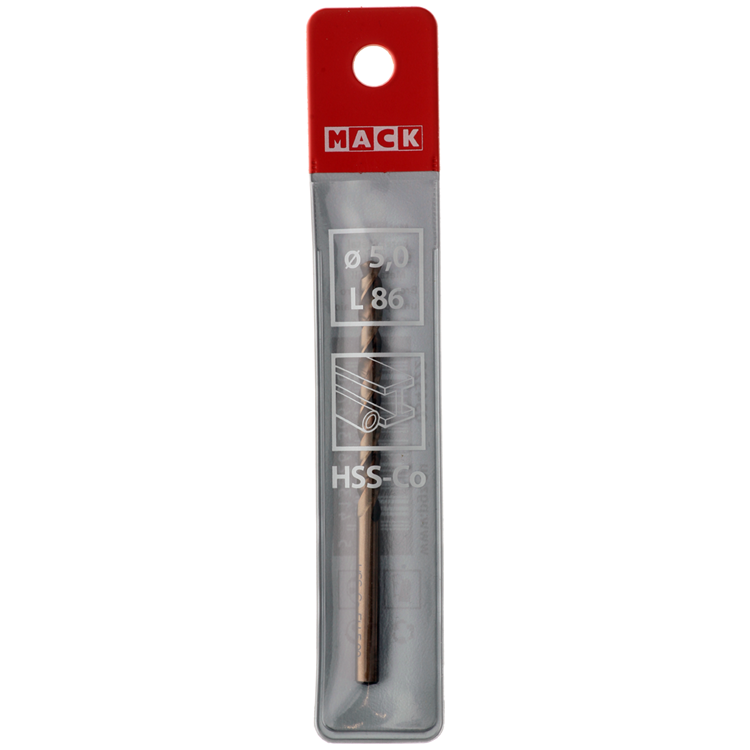 Mack 1018426 - metaalboor hss co5% din 338 ø 5,0 x 86 mm | 5 stuks