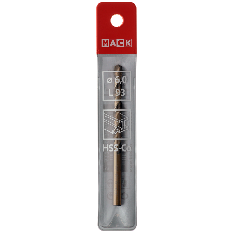 Mack 1018428 - metaalboor hss co5% din 338 ø 6,0 x 93 mm | 5 stuks