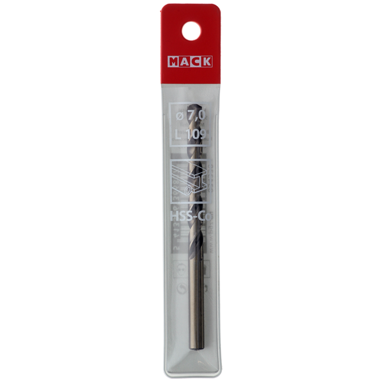 Mack 1018430 - metaalboor hss co5% din 338 ø 7,0 x 109 mm | 5 stuks
