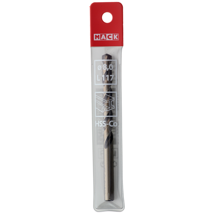 Mack 1018431 - metaalboor hss co5% din 338 ø 8,0 x 117 mm | 5 stuks