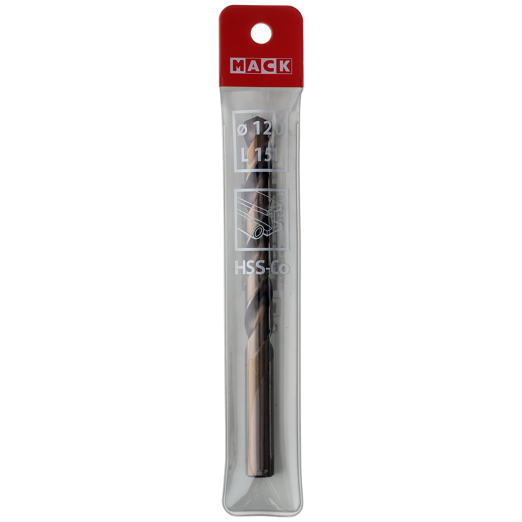 Mack 1018435 - metaalboor hss co5% din 338 ø 12,0 x 151 mm | 5 stuks