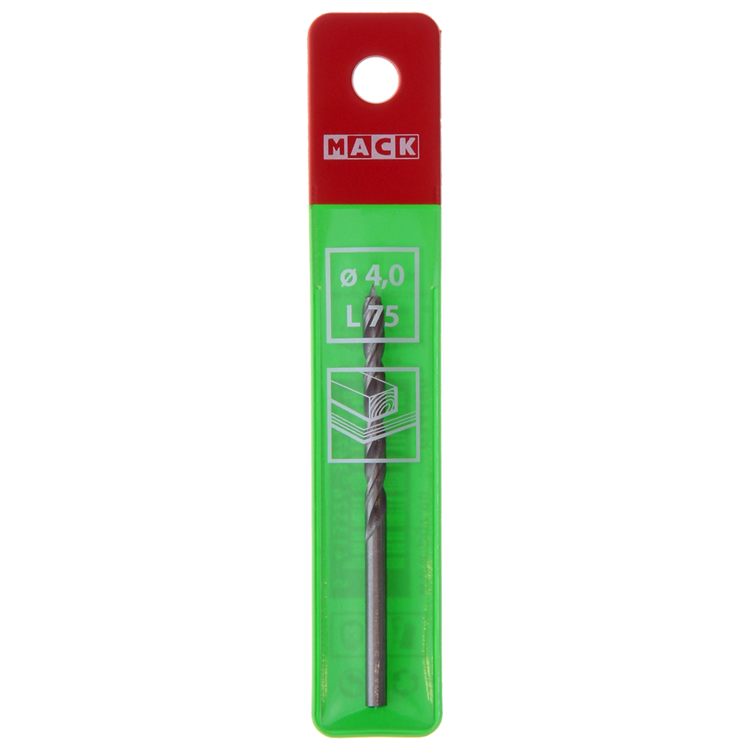 Mack 1018504 - machinehoutboor + centreerpunt ø 4,0 x 75 mm | 5 stuks