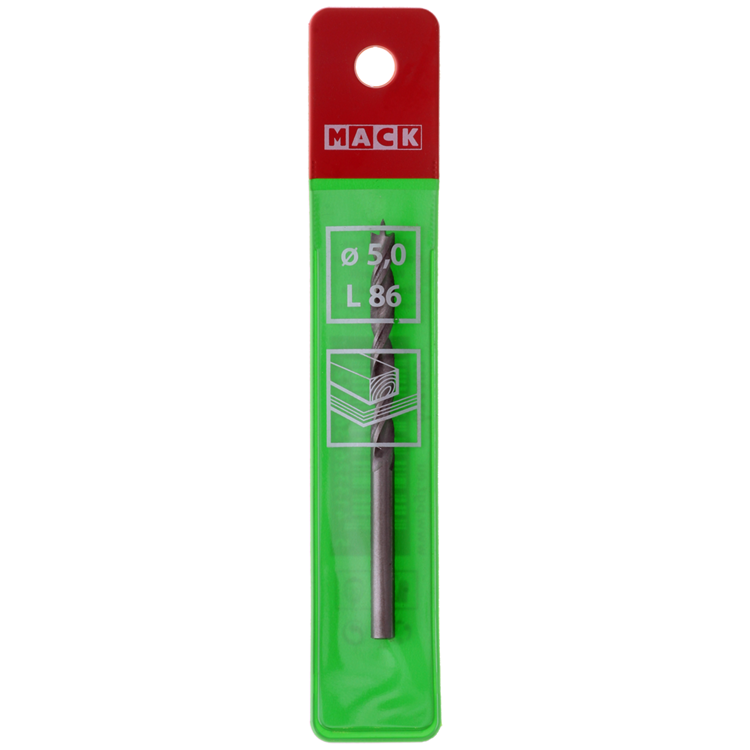 Mack 1018505 - machinehoutboor + centreerpunt ø 5,0 x 86 mm | 5 stuks