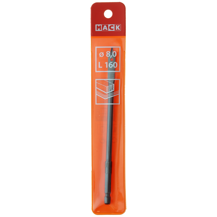Mack 1018513 - platte houtboor din 7487 ø 8,0 x 160 mm | 5 stuks