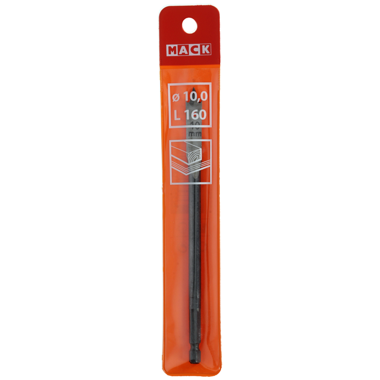 Mack 1018514 - platte houtboor din 7487 ø 10,0 x 160 mm | 5 stuks