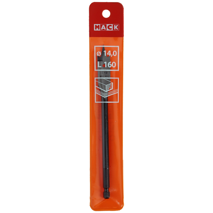 Mack 1018516 - platte houtboor din 7487 ø 14,0 x 160 mm | 5 stuks