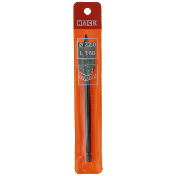 Mack 1018520 - platte houtboor din 7487 ø 22,0 x 160 mm | 5 stuks