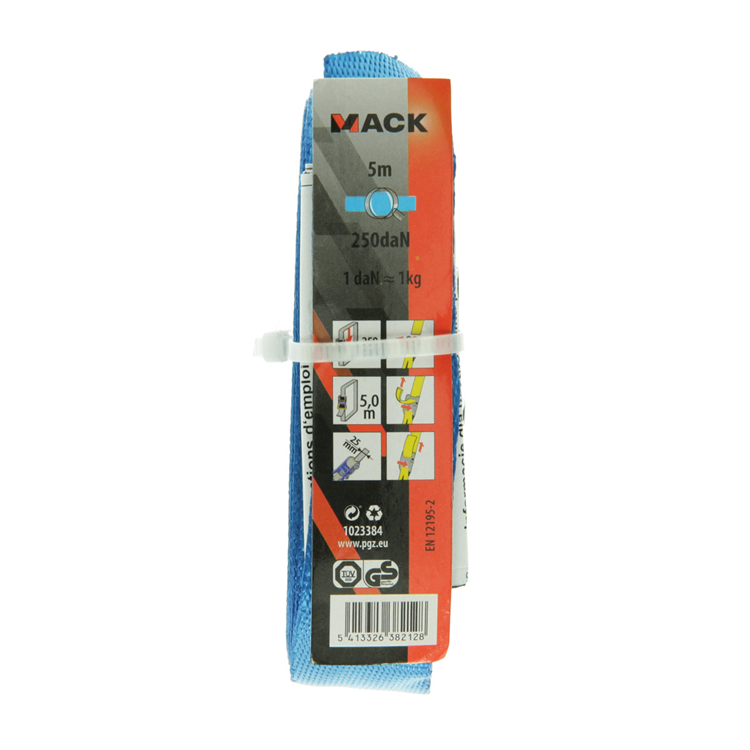 Mack 1023384 - lint polyester, met gesp, 25mm-5m max250kg | 10 stuks