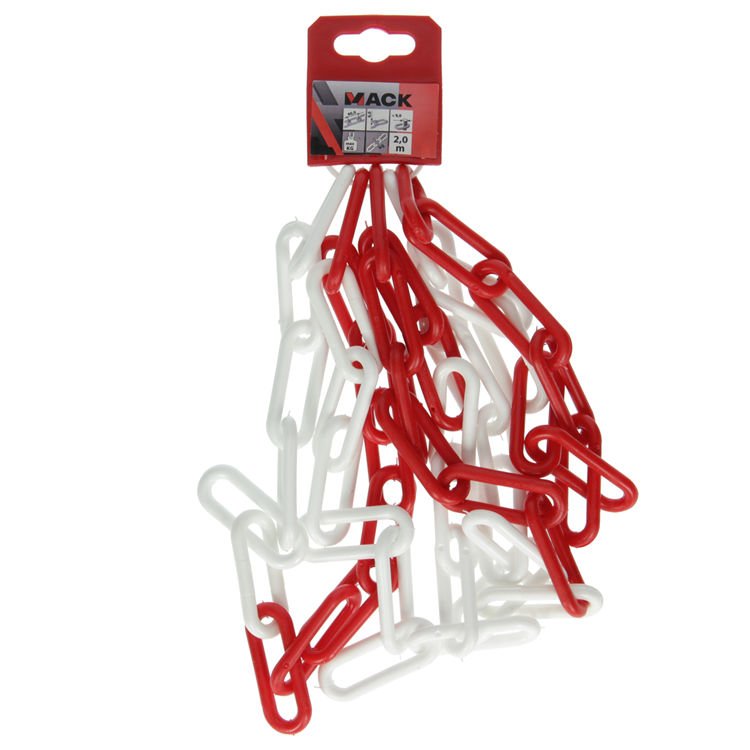 Mack 1005291 - kunststof ketting rood wit ø 6mm l 40mm 2m | 5 stuks