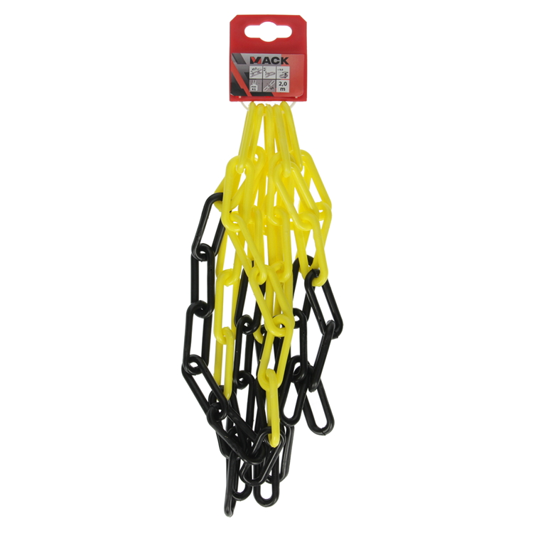 Mack 1005293 - kunststof ketting geel zwart ks-60 6,0x40mm 2mtr | 5 stuks