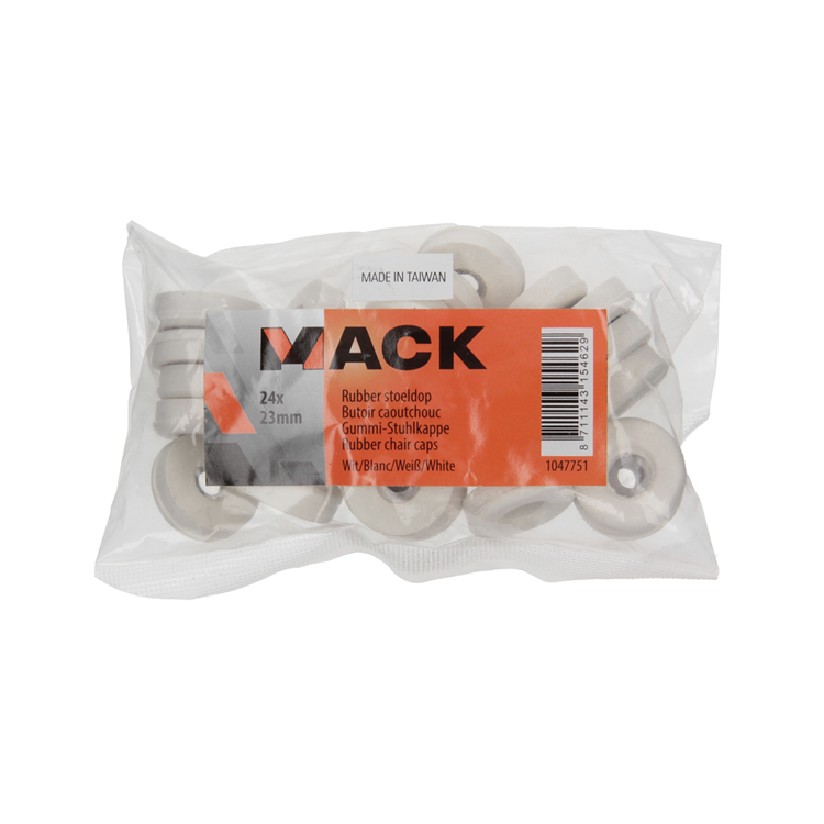 Mack 1047751 - stoeldop rubber wit ø 23 mm 24 st pcs | 6 stuks