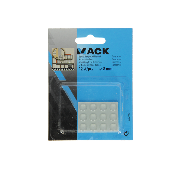 Mack 1047660 - geluidsdemper zelfklevend transparant ø 8 mm 12 st pcs | 12 stuks
