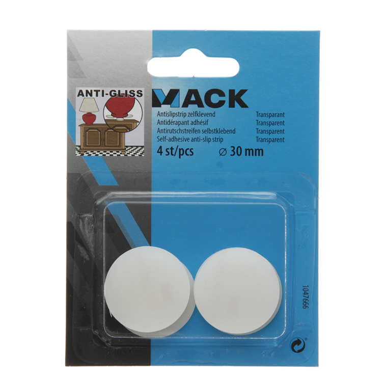 Mack 1047666 - antislipstrip zelfklevend transparant ø 30 mm 4 st pcs | 12 stuks
