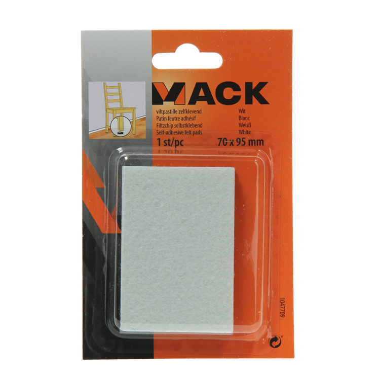 Mack 1047709 - viltpastille zelfklevend wit 70 x 95 mm 1 st pc | 12 stuks