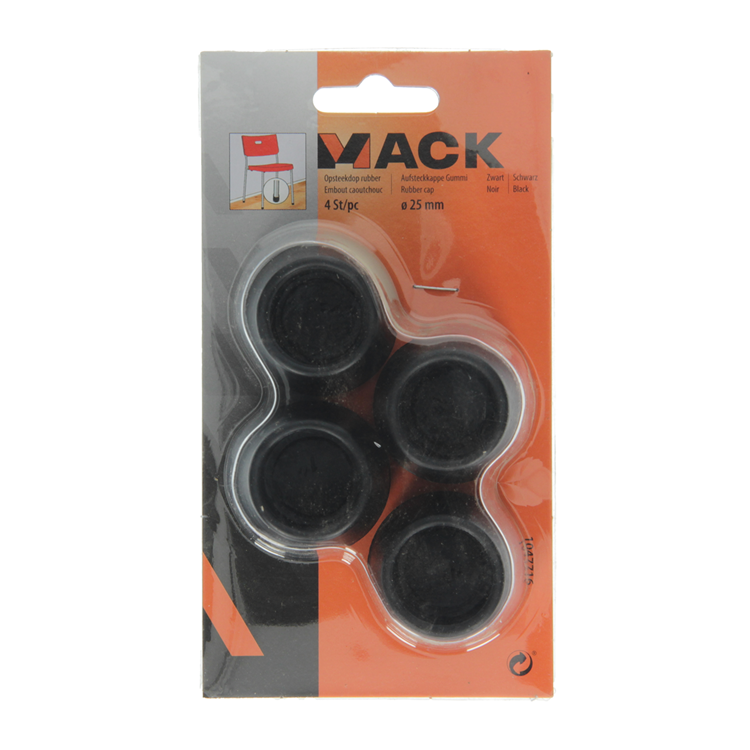 Mack 1047716 - opsteekdop rubber zwart ø 25 mm 4 st pcs | 6 stuks