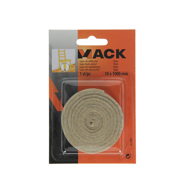 Mack 1047717 - super-vilt zelfklevend beige 10 x 1000 mm 1 st pc | 12 stuks