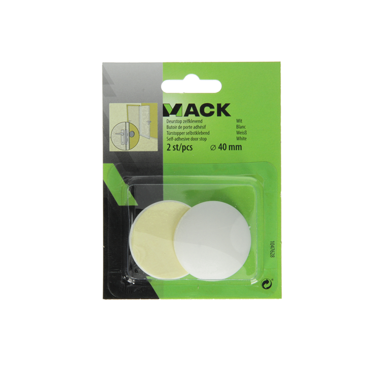 Mack 1047628 - deurstop zelfklevend wit ø 40 mm 2 st pcs | 6 stuks