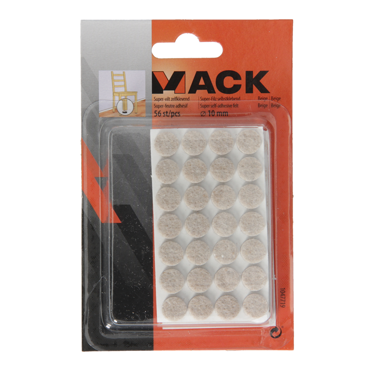 Mack 1047719 - super-vilt zelfklevend beige ø 10 mm 56 st pcs | 12 stuks