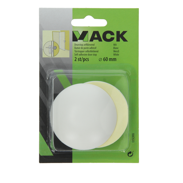 Mack 1047633 - deurstop zelfklevend wit ø 60 mm 2 st pcs | 6 stuks
