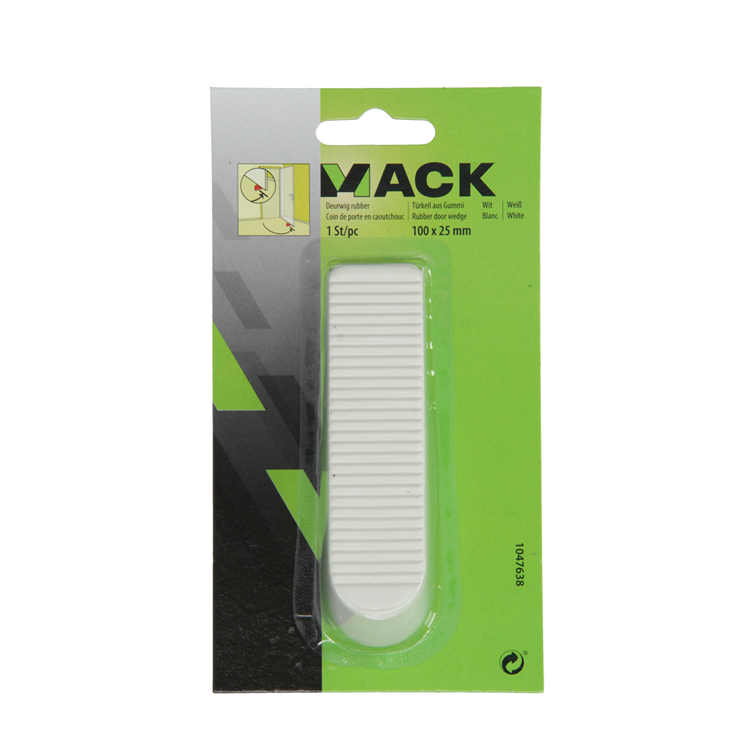 Mack 1047638 - deurwig rubber wit 100 x 25 mm 1 st pc | 6 stuks