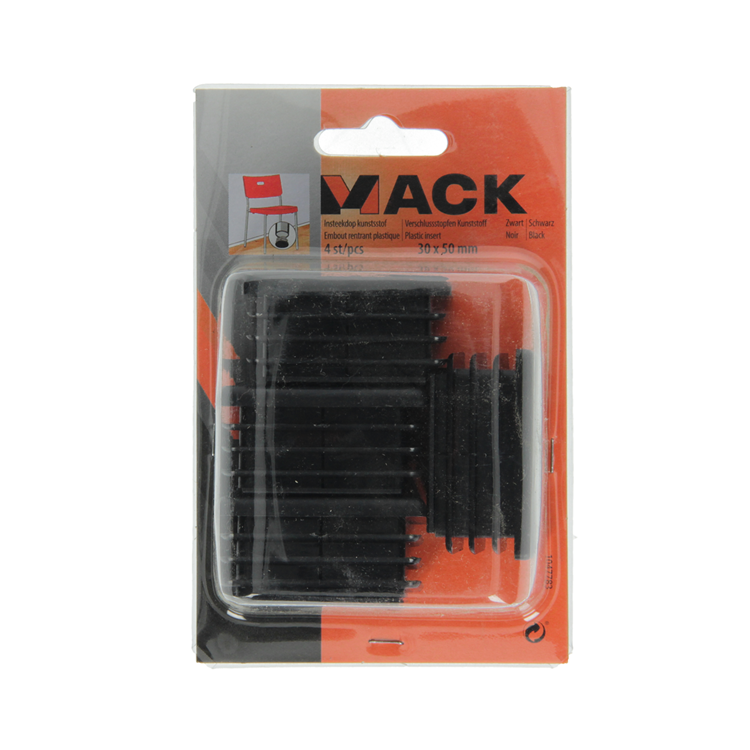 Mack 1047783 - insteekdop kunstsstof zwart 30 x 50 mm 4 st pcs | 6 stuks