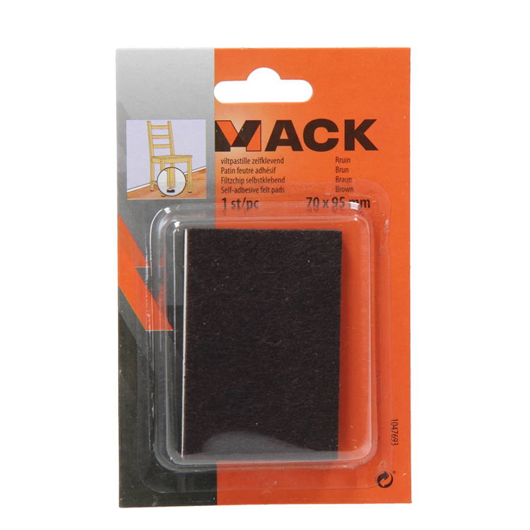 Mack 1047693 - viltpastille zelfklevend bruin 70 x 95 mm 1 st pc | 12 stuks