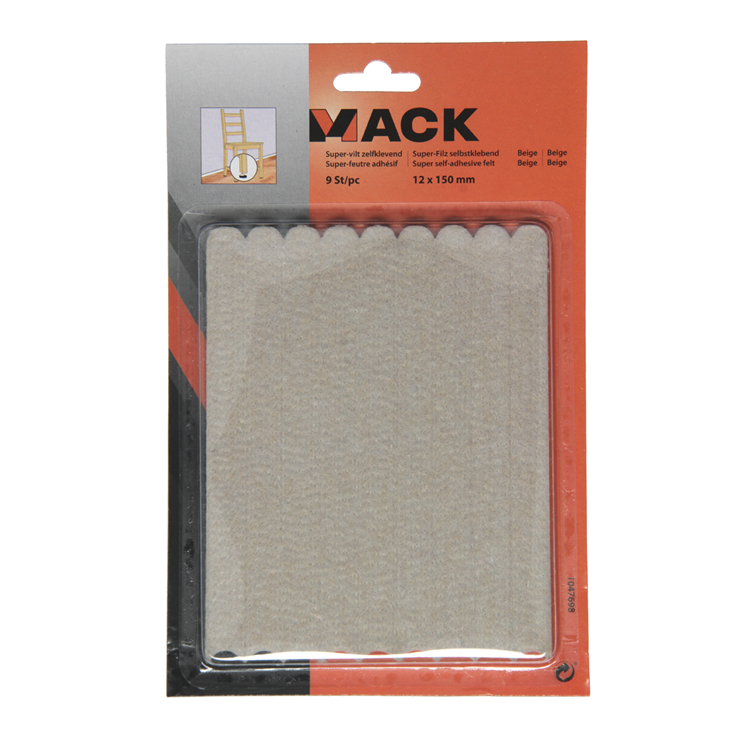 Mack 1047698 - super-vilt zelfklevend beige 12 x 150 mm 9 st pcs | 12 stuks