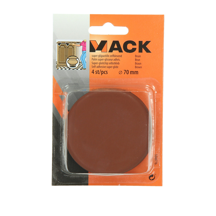 Mack 1048776 - super glijpastille zelfklevendbruin ø 70 mm 4 st pcs | 12 stuks